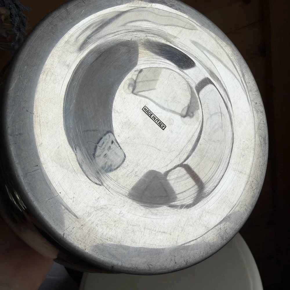 Depression Era Swing Lid Chrome Ice Bucket Insulated *Flaws* ‎ Made In Italy
